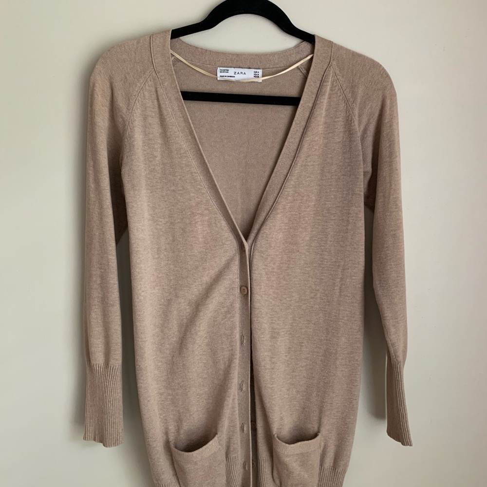 Zara tan cardigan, size medium